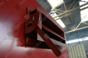 Шибер газохода котла с уголковой охлаждаемой решеткой