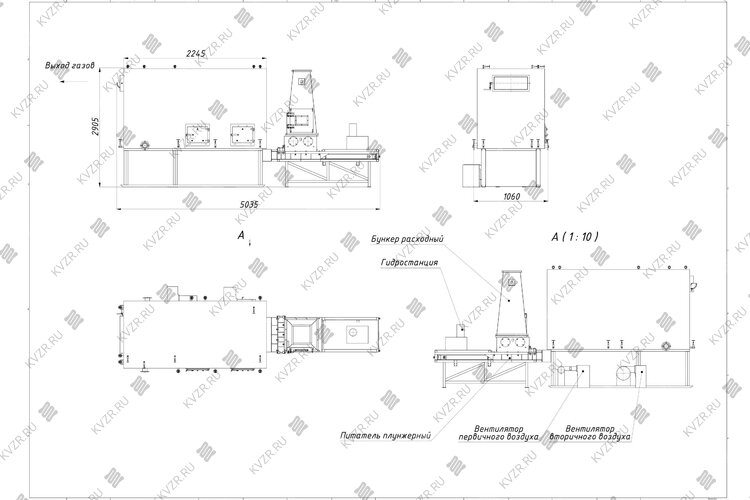 Котел на опилках 0.5 МВт чертеж